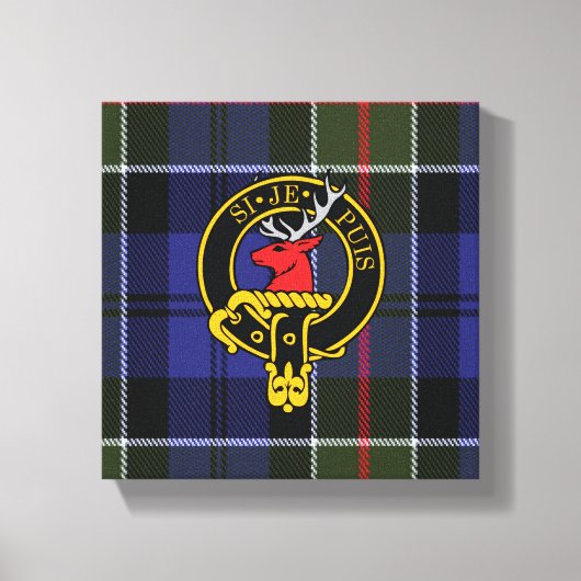 Colquhoun Scottish Crest en Tartan Canvas print (Voorkant)