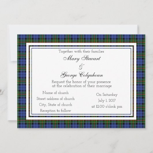 Colquhoun Scottish Wedding Invitation Kaart (Voorkant)