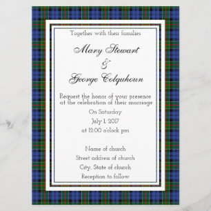 Colquhoun Scottish Wedding Invitation Kaart