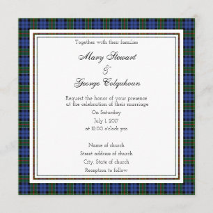 Colquhoun Scottish Wedding Square Uitnodiging