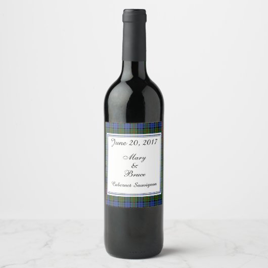 Colquhoun Scottish Wedding Wine Label Wijn Etiket (Voorkant)