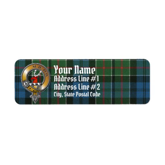 Colquhoun Tartan & Badge Etiket (Voorkant)