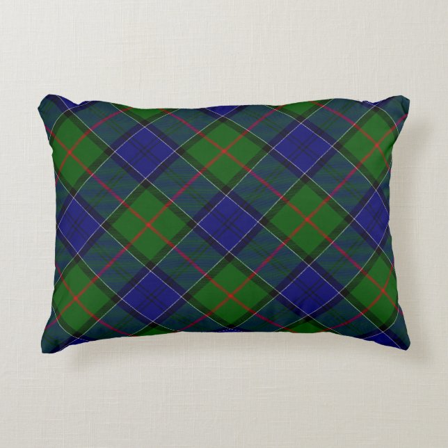 Colquhoun tartan blauw groen accent kussen (Voorkant)