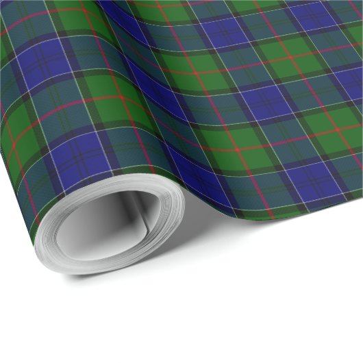Colquhoun tartan blauw groen cadeaupapier (Rol Hoek)