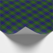 Colquhoun tartan blauw groen cadeaupapier (Hoek)