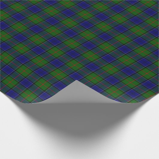 Colquhoun tartan blauw groen cadeaupapier (Hoek)