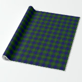 Colquhoun tartan blauw groen cadeaupapier (Uitgerold)