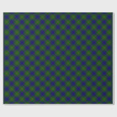 Colquhoun tartan blauw groen cadeaupapier (Vlak)