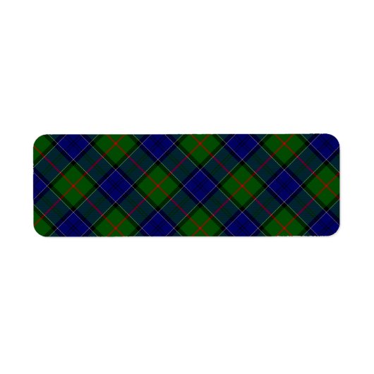 Colquhoun tartan blauw groen etiket (Voorkant)