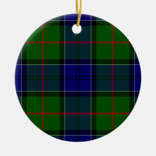 Colquhoun tartan blauw groen keramisch ornament (Voorkant)
