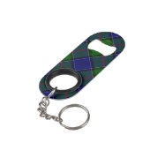 Colquhoun tartan blauw groen mini flessenopener (Achterkant Gekanteld)