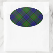 Colquhoun tartan blauw groen ovale sticker (Tas)