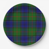 Colquhoun tartan blauw groen papieren bordje (Voorkant)