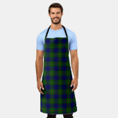 Colquhoun tartan blauw groen schort (Gedragen)