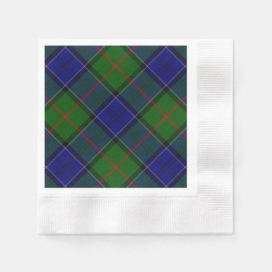 Colquhoun tartan blauw groen servetten (Voorkant)