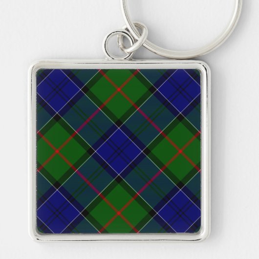 Colquhoun tartan blauw groen sleutelhanger (Voorkant)