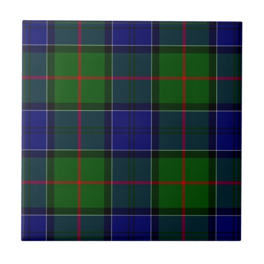 Colquhoun tartan blauw groen tegeltje (Voorkant)