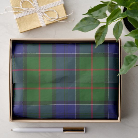Colquhoun tartan blauw groen tissuepapier (Geschenk)