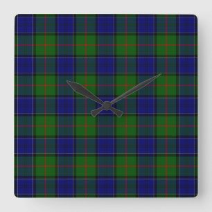 Colquhoun tartan blauw groen vierkante klok