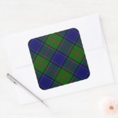 Colquhoun tartan blauw groen vierkante sticker (Envelop)