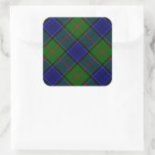 Colquhoun tartan blauw groen vierkante sticker (Tas)