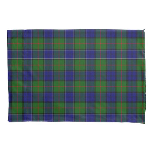 Colquhoun tartan blauw groene ruit kussensloop (Voorkant-Links)
