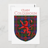 Colquhoun Tartan Schotse Plaid Leeuw Klimmend Briefkaart (Voorkant / Achterkant)