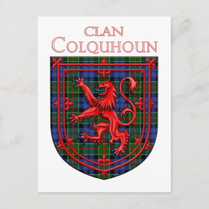 Colquhoun Tartan Schotse Plaid Leeuw Klimmend Briefkaart