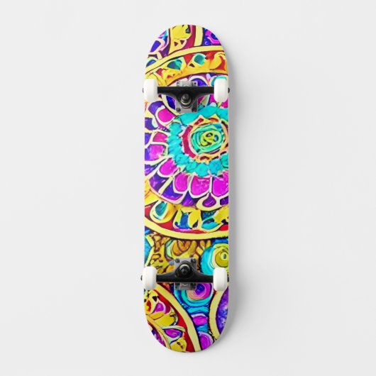 Colrful Mandalas Hippie Persoonlijk Skateboard (Voorkant)
