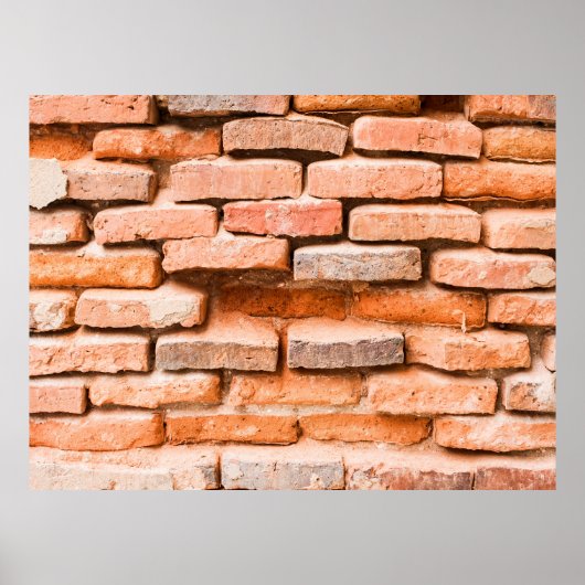 Colse up old brick wall background and texture ag. poster (Voorkant)
