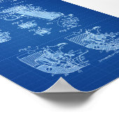 Colt 1911 Firearm Patent - Blauwdruk Poster (Hoek)