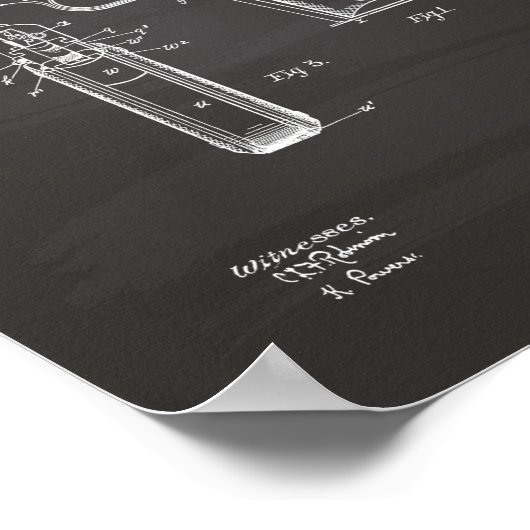 Colt.45 1911 Patent Art - Chalkboard Poster (Hoek)