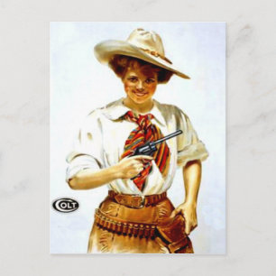 "Colt Cowgirl" Western Briefkaart