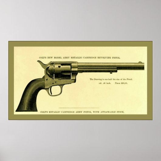 Colt Revolver ~ 1878 ~  Adverteren Poster (Voorkant)