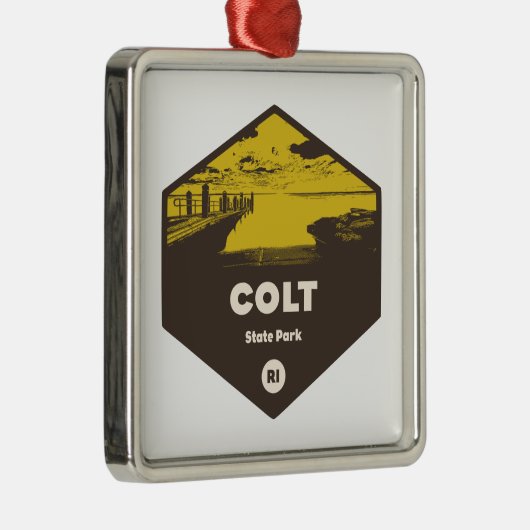 Colt State Park Rhode Island Metalen Ornament (Rechts)