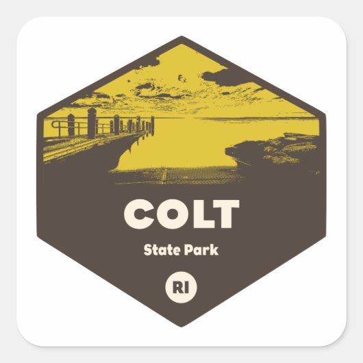 Colt State Park Rhode Island Vierkante Sticker (Voorkant)