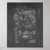 Colt Woodsman Firearm Patent - Chalkboard Poster (Voorkant)