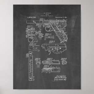 Colt Woodsman Firearm Patent - Chalkboard Poster