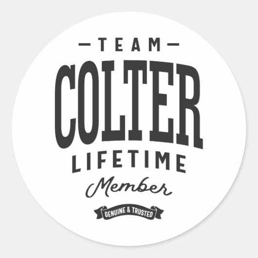 Colter Lifetime lid Persoonlijke naam Colter Ronde Sticker (Voorkant)