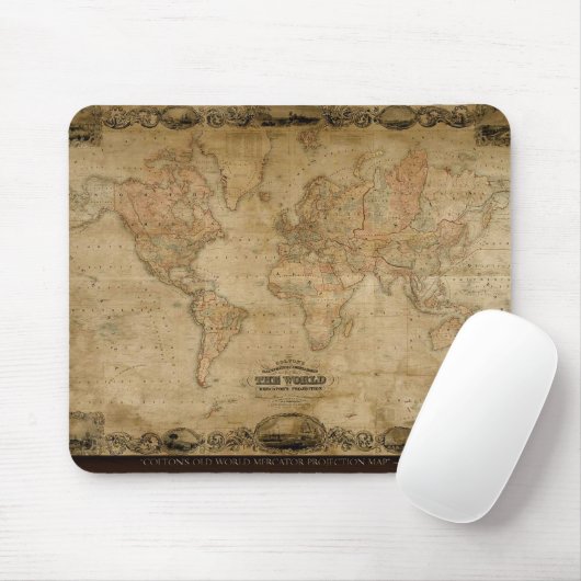 Colton's Antiek kaart Mousepad Muismat (Met muis)