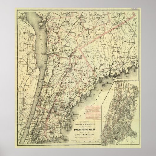 Colton's Driving and Wheeling Map of the US 2 Poster (Voorkant)