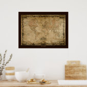 COLTONS Old World Map (c 1847) Art Poster (Keuken)