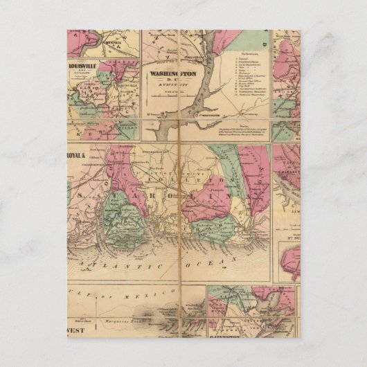 Colton's Plans of US Harbors Briefkaart (Voorkant)