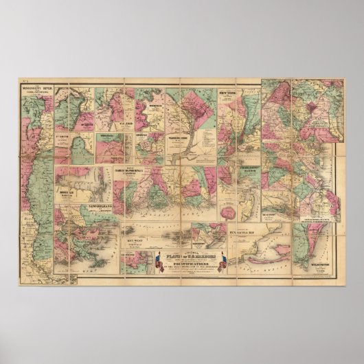 Colton's Plans of US Harbors Poster (Voorkant)