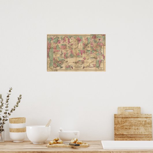 Colton's Plans of US Harbors Poster (Keuken)