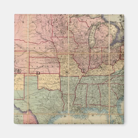 Colton's Railroad And Military Map Magneet (Voorkant)