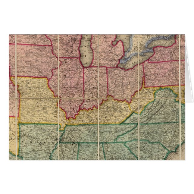 Colton's Railroadand County Map, Verenigde Staten (Voorkant Horizontaal)