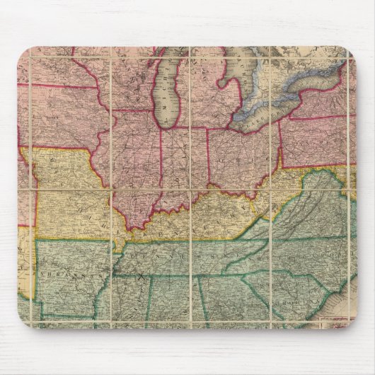Colton's Railroadand County Map, Verenigde Staten Muismat (Voorkant)