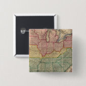 Colton's Railroadand County Map, Verenigde Staten Vierkante Button 5,1 Cm (Voorkant /achterkant)