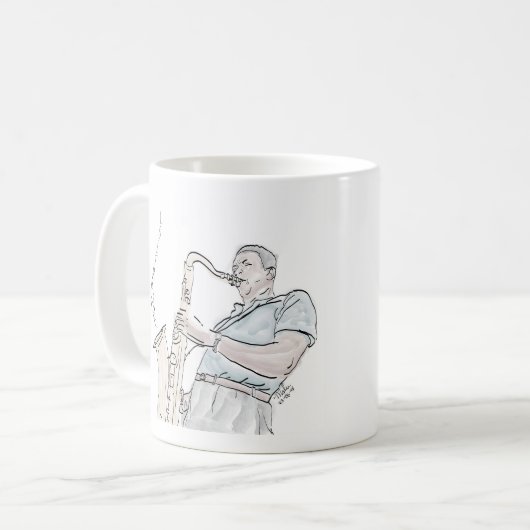 Coltrane - Jazz Saxofonist Koffiemok (Voorkant links)